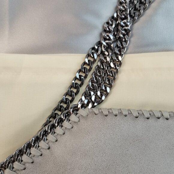NEW STELLA MCCARTNEY  Falabella  Shoulder Bag Metallic Grey - Picture 6 of 14